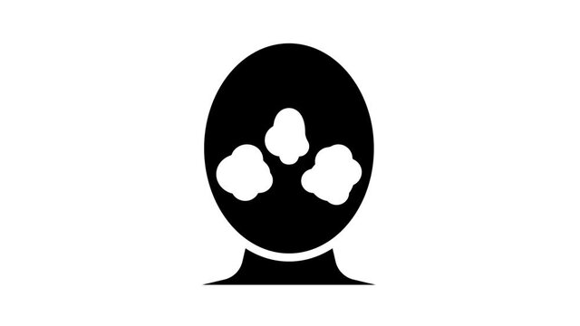 rosacea skin disease animated glyph icon. rosacea skin disease sign. isolated on white background