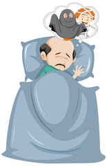 Old man having a nightmare