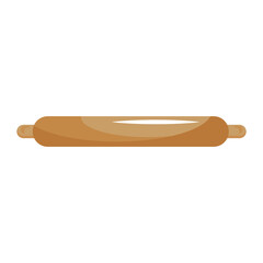 wooden roll kitchen utensil element icon vector illustration design
