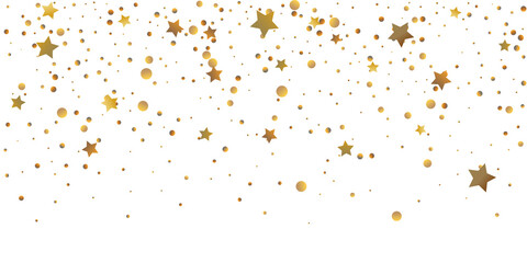 Star of confetti. Falling starry background.