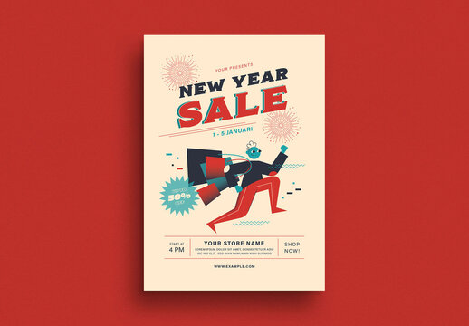 New Year Sale Flyer Layout