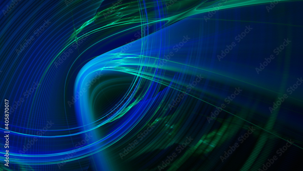 Leinwandbilder Abstract digital technology background. Dynamic lines composition. Detailed generative fractal graphics.