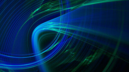 Abstract digital technology background. Dynamic lines composition. Detailed generative fractal graphics.