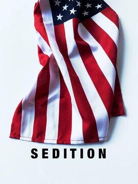 American flag with sedition word
