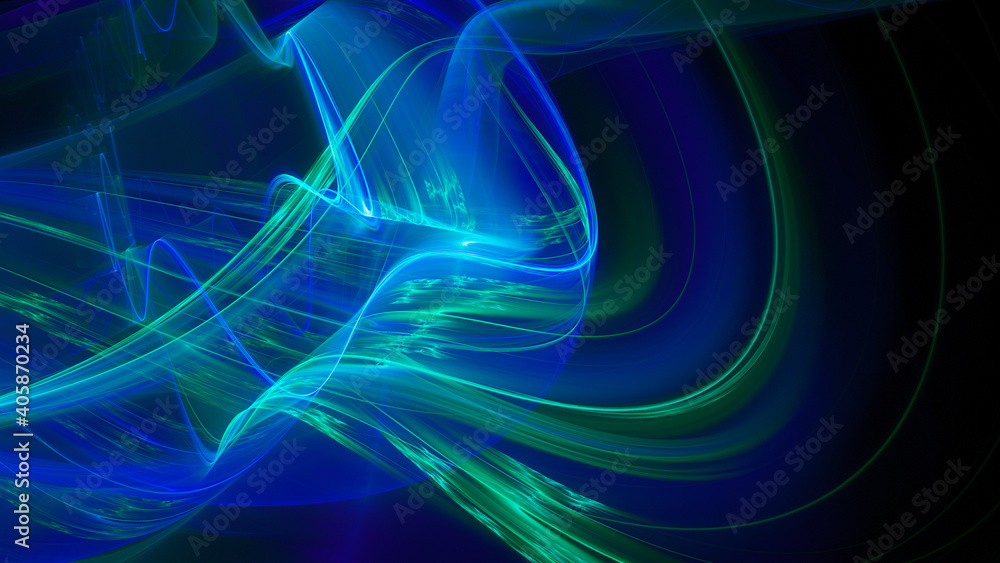 Poster abstract digital technology background. dynamic lines composition. detailed generative fractal graph