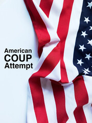 USA flag and coup attempt words