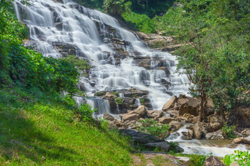 Fototapeta na wymiar Mae Ya waterfall at Doi Inthanon national park, Chom Thong District,Chiang Mai Province, Thailand 