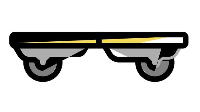 waveboard vehicle animated color icon. waveboard vehicle sign. isolated on white background