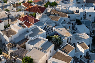 Fototapeta premium View from above of a part of Skyros town or Chora, the capital of Skyros island in Greece