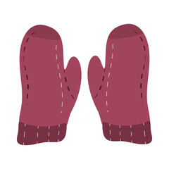 winter mittens warm clothes accessory cartoon hygge style
