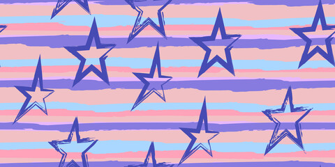 Grunge stripes with painted stars.