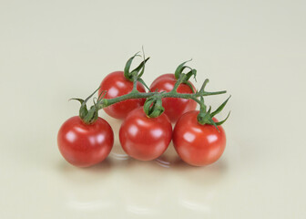 Studio shot isolated of young small tomatoes