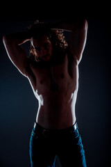 Naklejka premium Hipster handsome male model