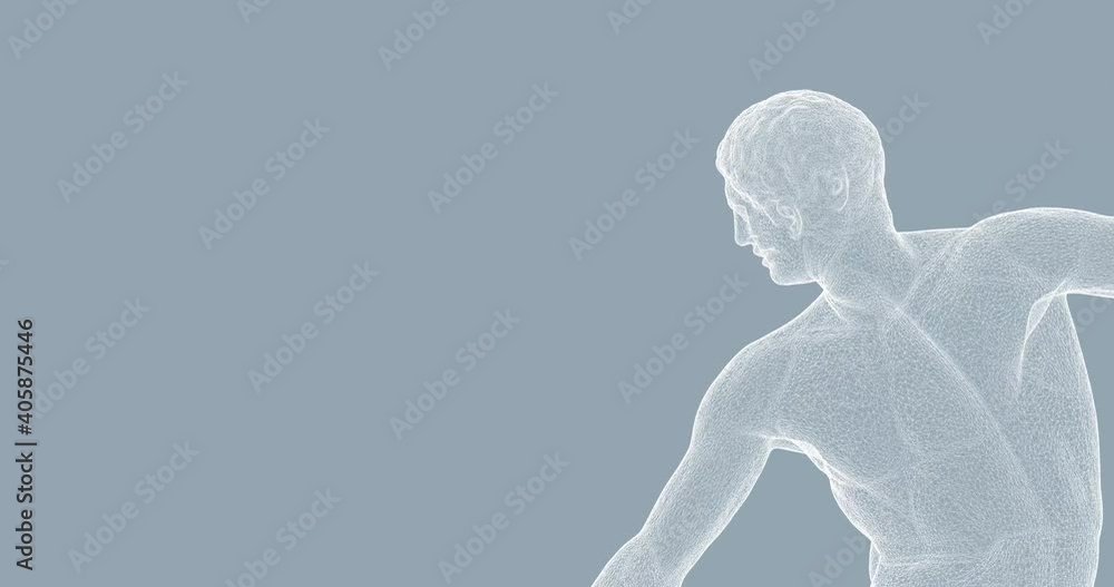 Poster ancient greek statue in wireframe with glitch and error. classic masterpiece in digital 3d model rec
