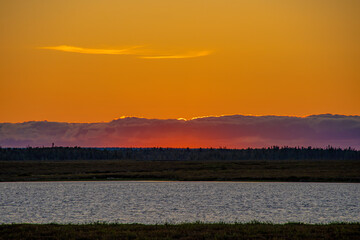 sunrise over the river