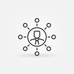 Businessman with Circles outline vector Network concept icon or symbol