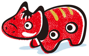 赤べこのイラスト（タッチ付き）