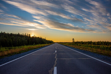 road in the sunset