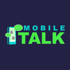 Mobile Talk Logo Design Vector