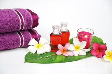 Beautiful composition with spa stones on white background.Selective focus.