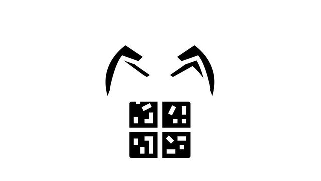 landfill claw loader animated glyph icon. landfill claw loader sign. isolated on white background