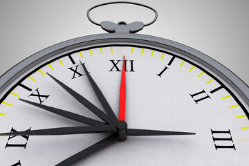 A red clock pointer demonstrating competitive advantage corporate concept. 3D illustration