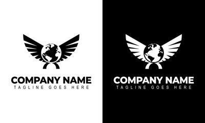 Sport logo for weightlifting gym and fitness club, vintage style vector emblem with wings. With barbell.