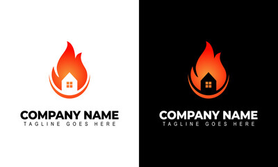 Burning Houses, Preventing Fires. Fire alarm logo concept vector illustration
