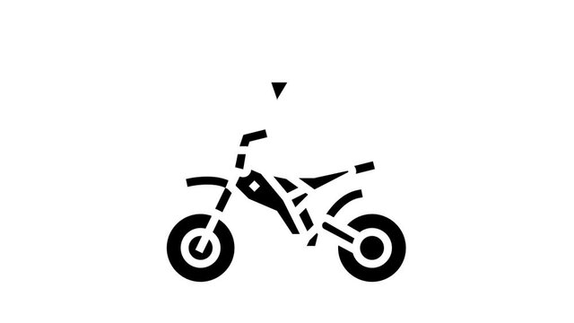 electrical bike animated glyph icon. electrical bike sign. isolated on white background