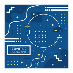 Obraz premium blue color geometric minimal background vector illustration design