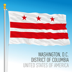 Fototapeta na wymiar Washington District Columbia federal state flag, United States, vector illustration