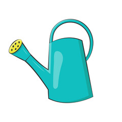 Blue watering can isolated on white background. Vector illustration