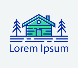 Forest cabin logo design