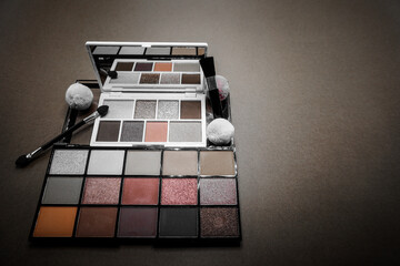 Cosmetic makeup facial set of colours for women with different complements