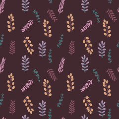 Vector Set of different plants isolated on white. Flowers and leaves collection for creating branding projects, logos, handmade craft items, web pages, magazine illustrations,