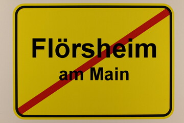 Illustration eines Stadtausgangsschildes der Stadt Flörsheim am Main