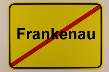 Illustration eines Stadtausgangsschildes der Stadt Frankenau