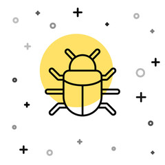 Black line System bug concept icon isolated on white background. Code bug concept. Bug in the system. Bug searching. Random dynamic shapes. Vector.