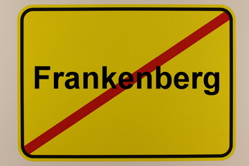 Illustration eines Stadtausgangsschildes der Stadt Frankenberg