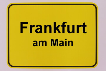 Illustration eines Stadteingangsschildes der Stadt Frankfurt am Main
