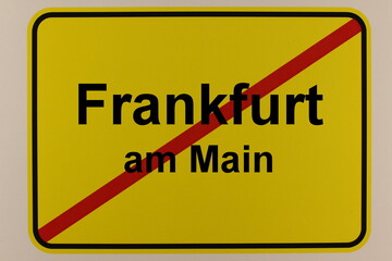 Illustration eines Stadtausgangsschildes der Stadt Frankfurt am Main