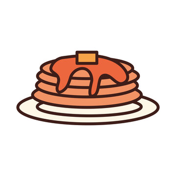 pancakes with syrup and butter on plate clip art preview