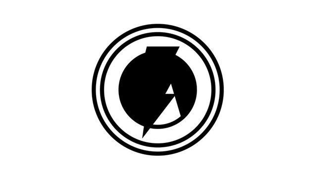 electricity service sign animated black icon. electricity service sign sign. isolated on white background