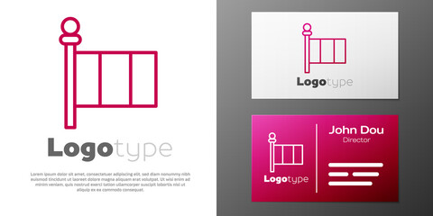 Logotype line Flag Italy icon isolated on white background. Logo design template element. Vector.