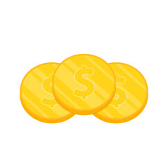 Coin vector. Coin stack on white background.