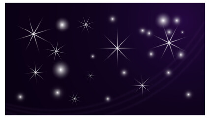 Abstract background. Starry sky, bright stars with highlights on a dark background.