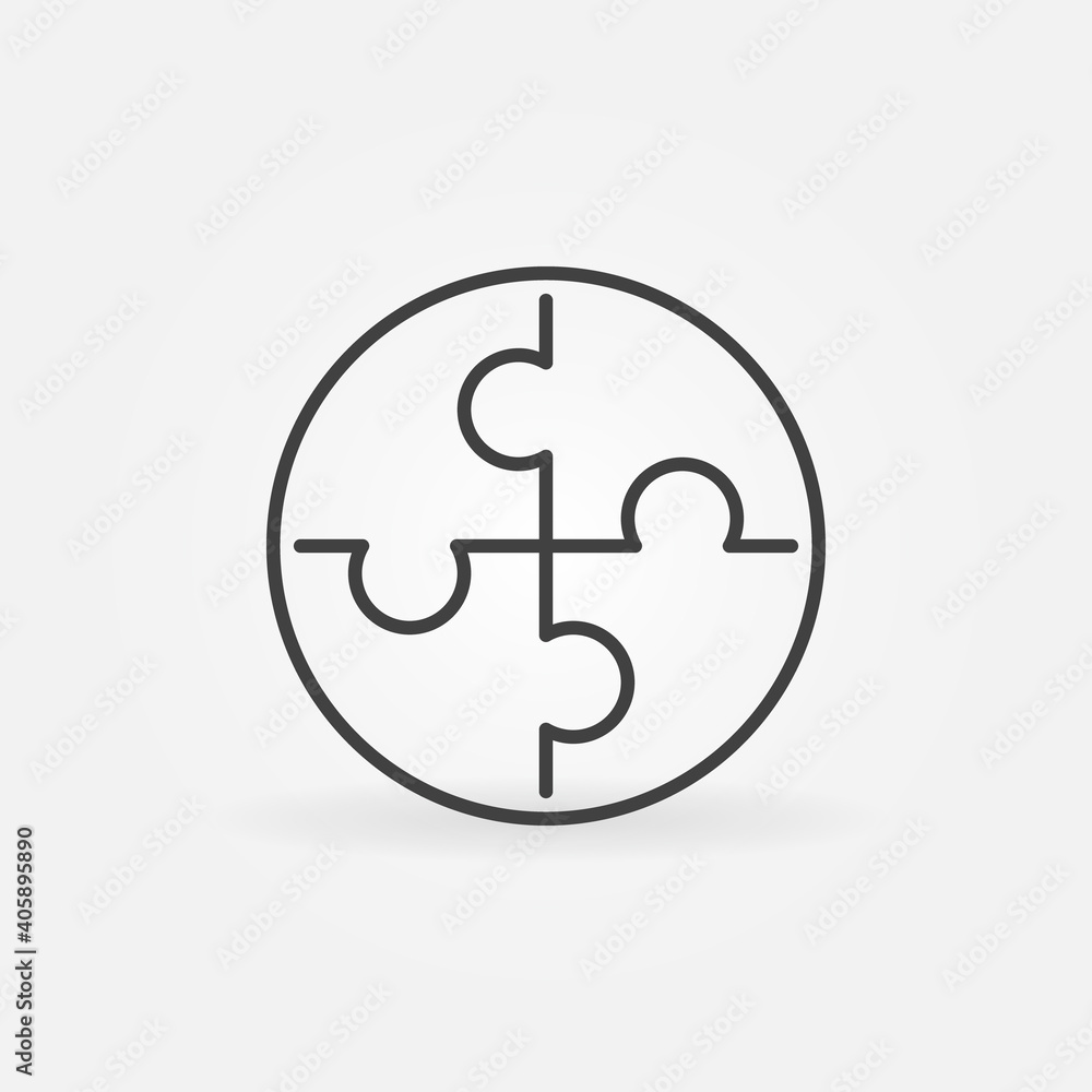Poster puzzle linear vector concept circular icon or logo element