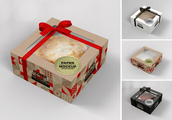 Flip Top Cake Box Packaging Mockup