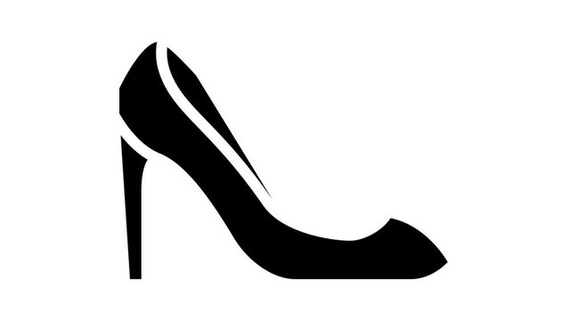 woman shoe animated glyph icon. woman shoe sign. isolated on white background