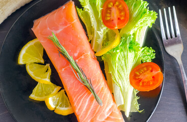 Lightly salted salmon fillet